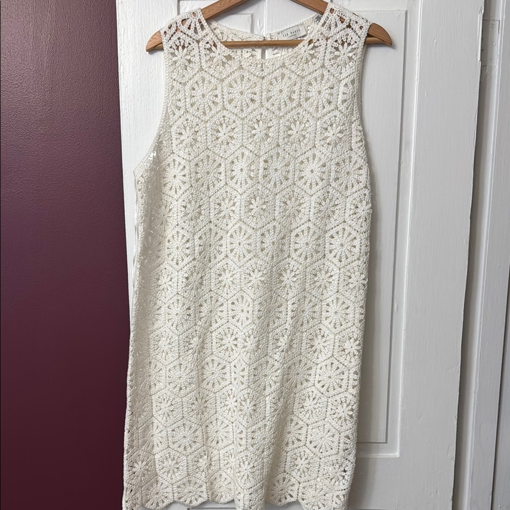 Ted Baker Mini White Crochet Dress